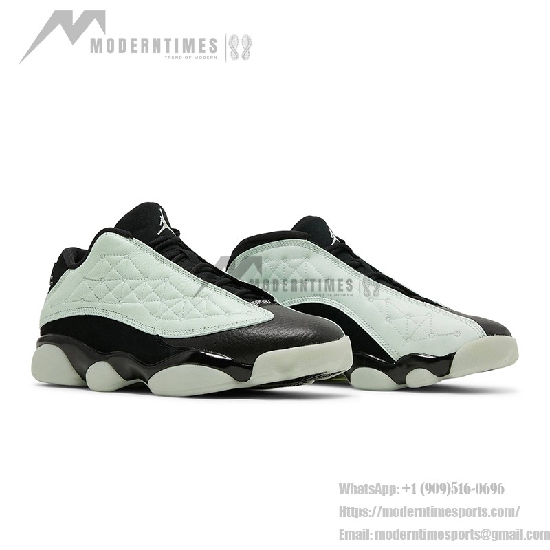 Air Jordan 13 Retro Low "Singles' Day" DM0803-300 - Mint Green and Black Sneakers