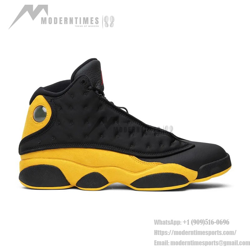 Air Jordan 13 Retro Melo Class of 2002 Black & Yellow basketball shoes with premium suede overlays