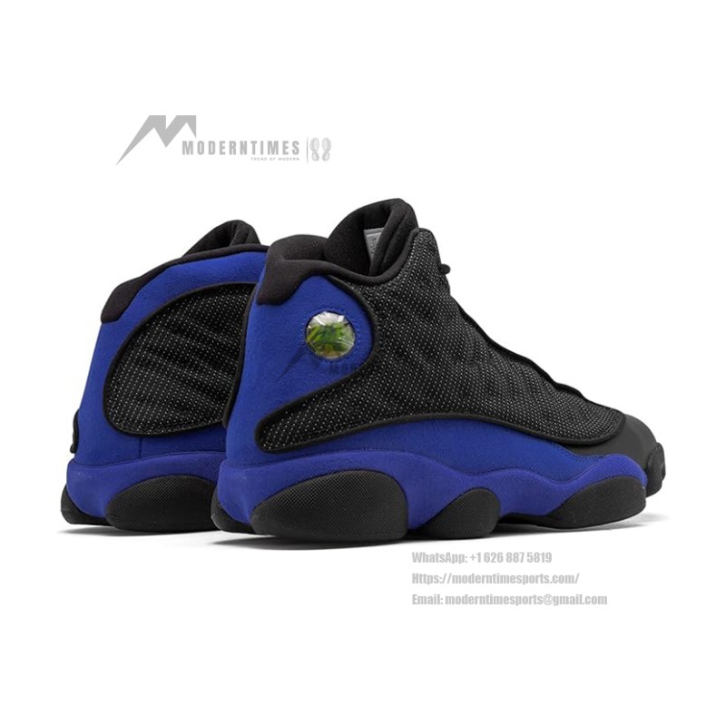 Air Jordan 13 Retro 'Hyper Royal' 414571-040 with Black Reflective Mesh Upper and Blue Suede Overlays