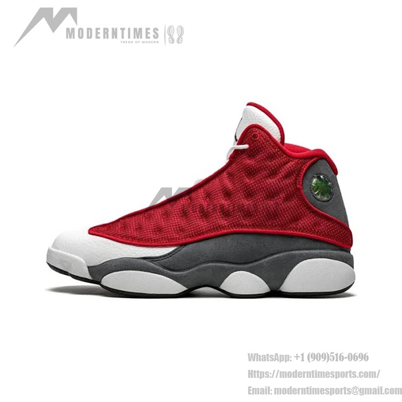 Air Jordan 13 Retro 'Red Flint' 414571-600 with Red Mesh Upper and Grey Suede Overlays