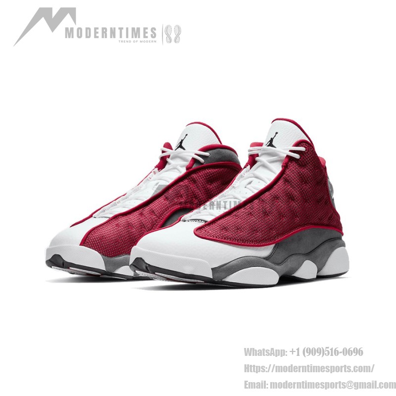 Air Jordan 13 Retro 'Red Flint' 414571-600 with Red Mesh Upper and Grey Suede Overlays