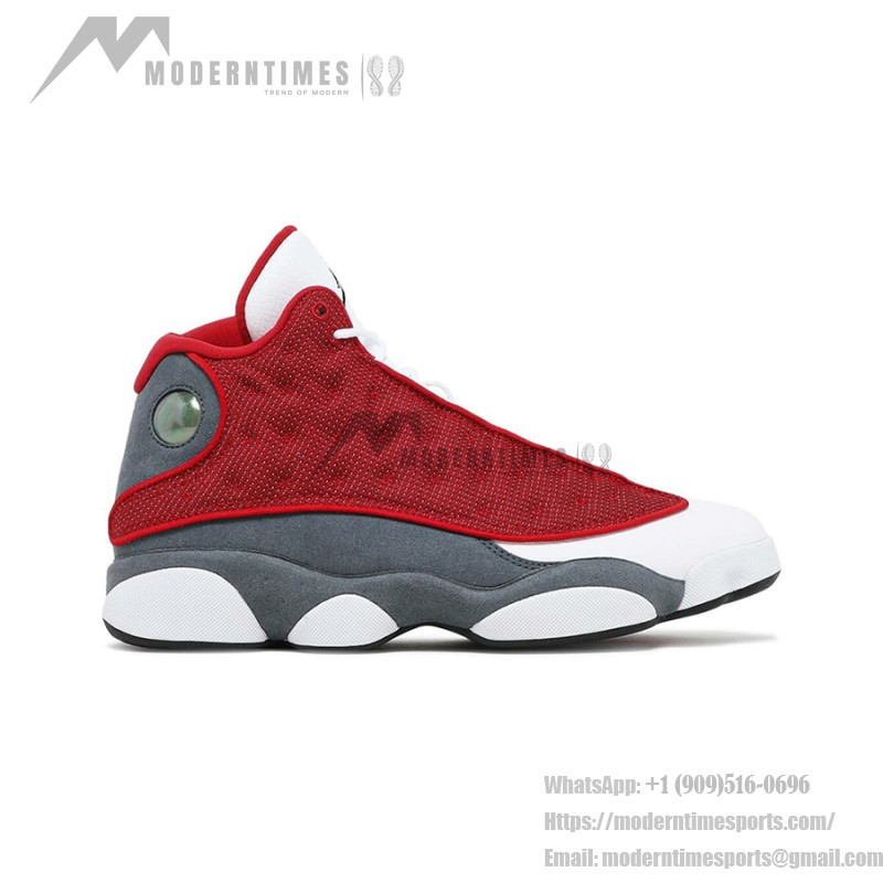 Air Jordan 13 Retro 'Red Flint' 414571-600 with Red Mesh Upper and Grey Suede Overlays