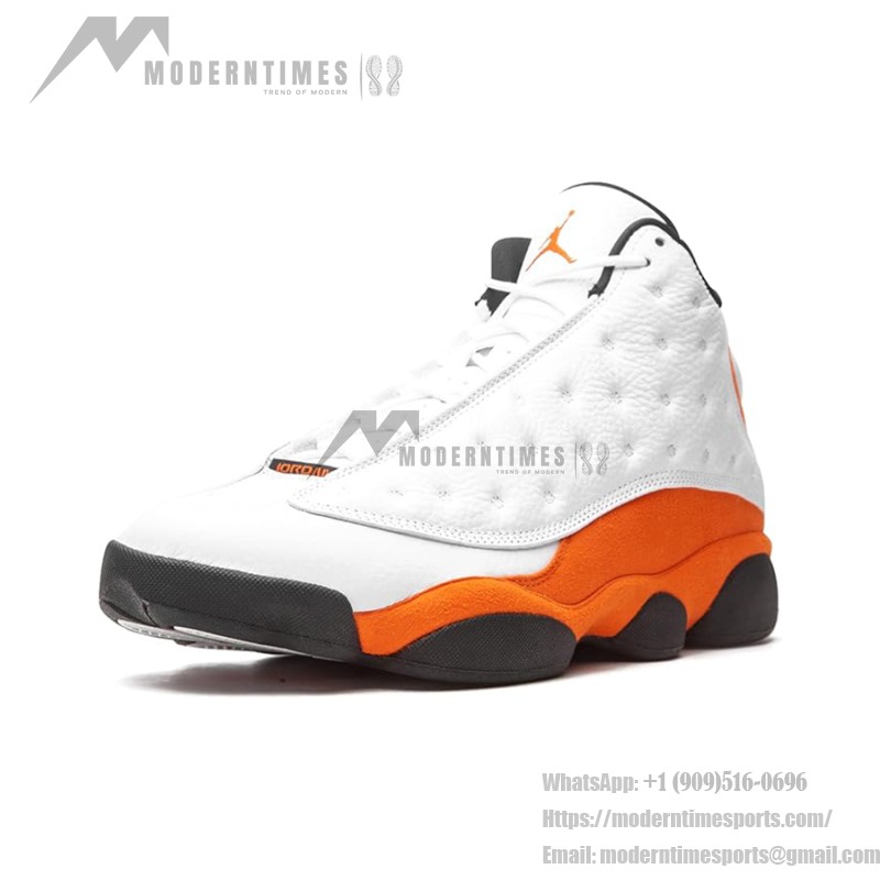 Air Jordan 13 Retro 'Starfish' 414571-108 with White Leather Upper and Orange Suede Overlays