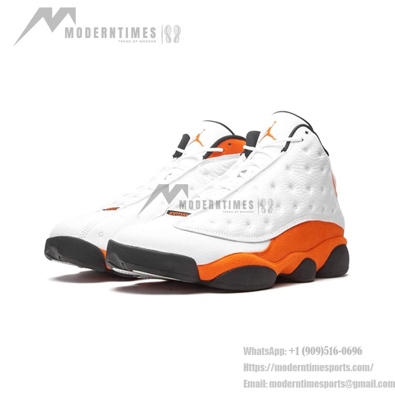 Air Jordan 13 Retro 'Starfish' 414571-108 with White Leather Upper and Orange Suede Overlays