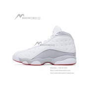 Air Jordan 13 Retro 'Wolf Grey' 414571-160 - Sleek White & Grey Basketball Sneakers with Red Accents
