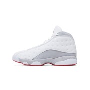 Air Jordan 13 Retro 'Wolf Grey' 414571-160 - Sleek White & Grey Basketball Sneakers with Red Accents