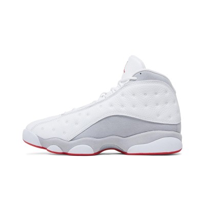 Air Jordan 13 Retro 'Wolf Grey' 414571-160 - Sleek White & Grey Basketball Sneakers with Red Accents