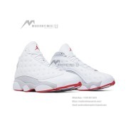 Air Jordan 13 Retro 'Wolf Grey' 414571-160 - Sleek White & Grey Basketball Sneakers with Red Accents