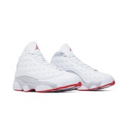 Air Jordan 13 Retro 'Wolf Grey' 414571-160 - Sleek White & Grey Basketball Sneakers with Red Accents