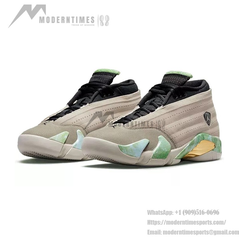 Air Jordan 14 Low WMNS DJ1034-200 Women’s Sneakers in Earth-Tone with Green and Gold Accents