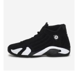 Air Jordan 14 Retro Black White Basketball Shoes with Premium Suede Upper and Classic Design