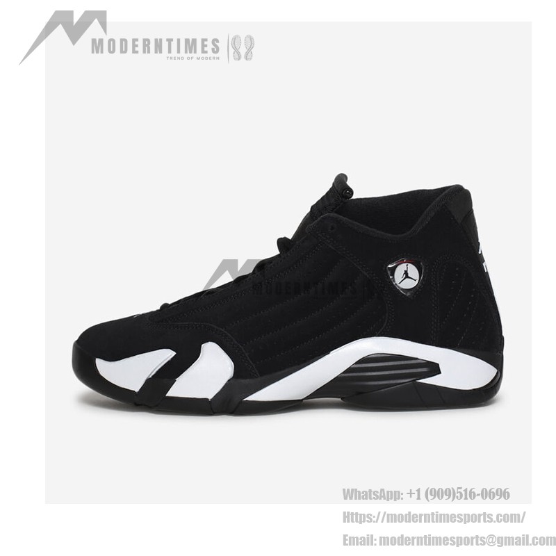 Air Jordan 14 Retro Black White Basketball Shoes with Premium Suede Upper and Classic Design