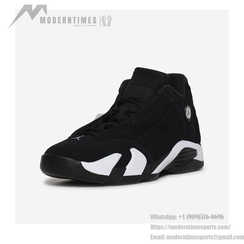 Air Jordan 14 Retro Black White Basketball Shoes with Premium Suede Upper and Classic Design