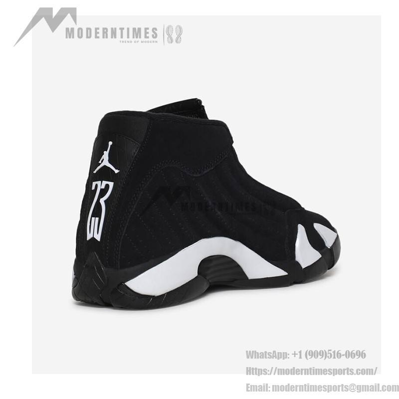 Air Jordan 14 Retro Black White Basketball Shoes with Premium Suede Upper and Classic Design