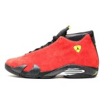 Air Jordan 14 Retro Ferrari 654459-670 Red Suede Black Leather Sneakers