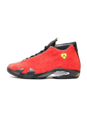 Air Jordan 14 Retro Ferrari 654459-670 - Premium Rote Wildleder & Schwarzes Leder Sneaker für Stil und Performance