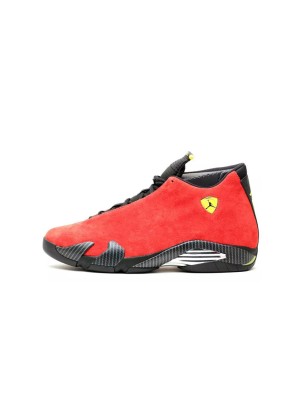 Air Jordan 14 Retro Ferrari 654459-670 - Premium Red Suede & Black Leather Sneakers for Ultimate Style and Performance