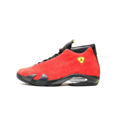 Air Jordan 14 Retro Ferrari 654459-670 - Premium Red Suede & Black Leather Sneakers for Ultimate Style and Performance