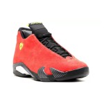 Air Jordan 14 Retro Ferrari 654459-670 Red Suede Black Leather Sneakers