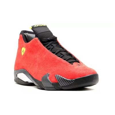 Air Jordan 14 Retro Ferrari 654459-670 - Premium Red Suede & Black Leather Sneakers for Ultimate Style and Performance