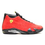 Air Jordan 14 Retro Ferrari 654459-670 Red Suede Black Leather Sneakers