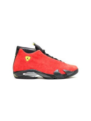 Air Jordan 14 Retro Ferrari 654459-670 - Premium Red Suede & Black Leather Sneakers for Ultimate Style and Performance