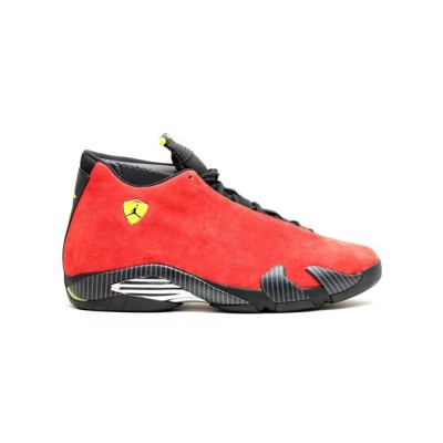 Air Jordan 14 Retro Ferrari 654459-670 - Premium Red Suede & Black Leather Sneakers for Ultimate Style and Performance