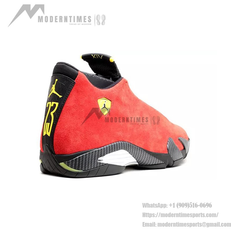 Air Jordan 14 Retro Ferrari 654459-670 Red Suede Black Leather Sneakers