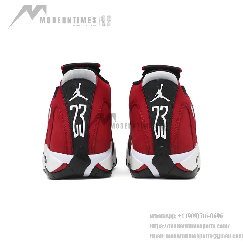 Air Jordan 14 Retro "Gym Red Toro" 487471-006 Sneaker - Red & Black Performance Style Air Jordan 14 Retro "Gym Red Toro" 487471-006 - Red & Black Sneaker with Ferrari-Inspired Design