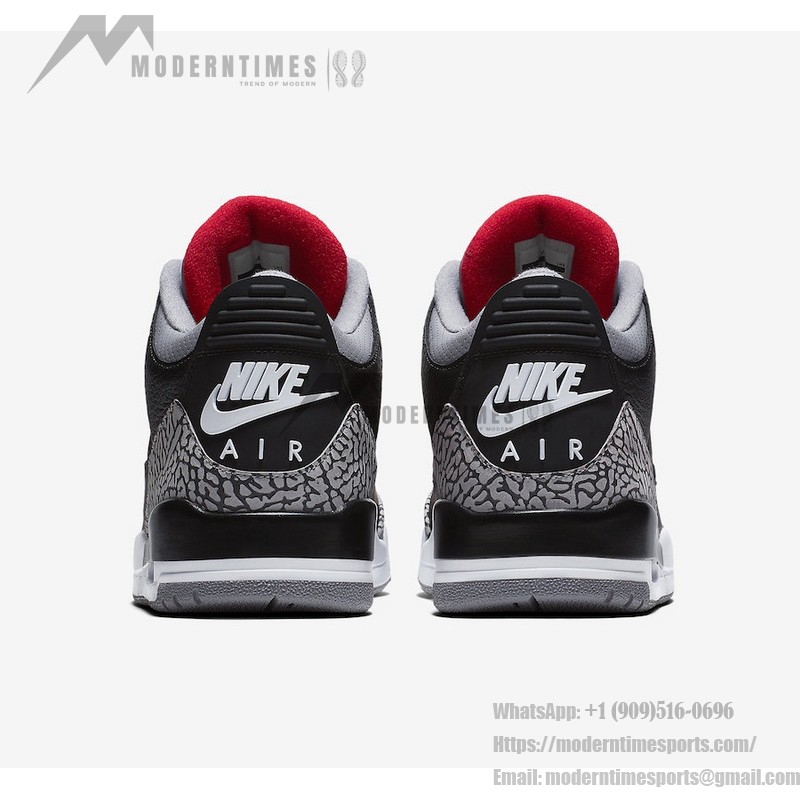 Limited Edition Air Jordan 3 OG “Black Cement” Classic Casual Sneakers 854262-001