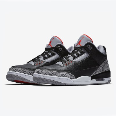 Limited Edition Air Jordan 3 OG “Black Cement” Classic Casual Sneakers 854262-001