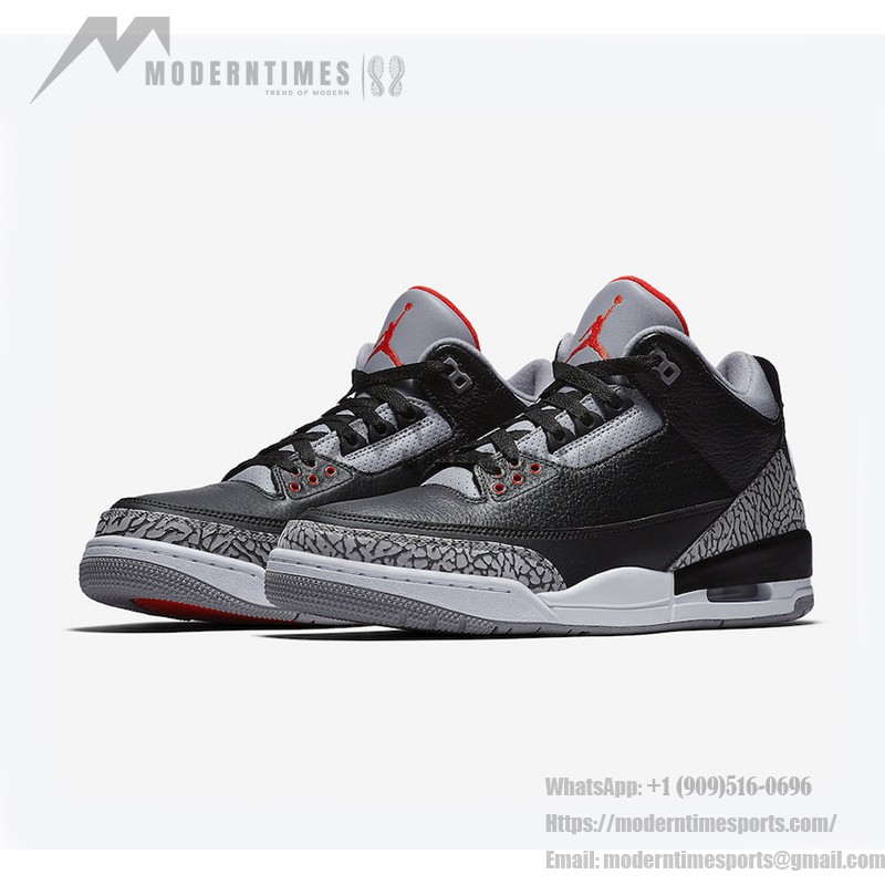 Limited Edition Air Jordan 3 OG “Black Cement” Classic Casual Sneakers 854262-001