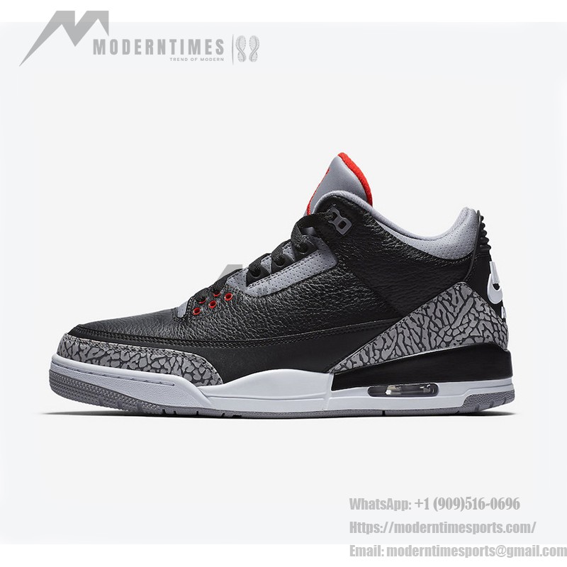 Limited Edition Air Jordan 3 OG “Black Cement” Classic Casual Sneakers 854262-001