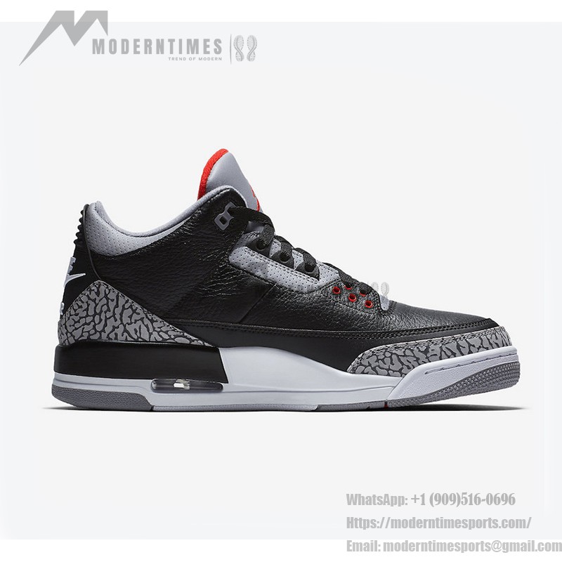 Limited Edition Air Jordan 3 OG “Black Cement” Classic Casual Sneakers 854262-001