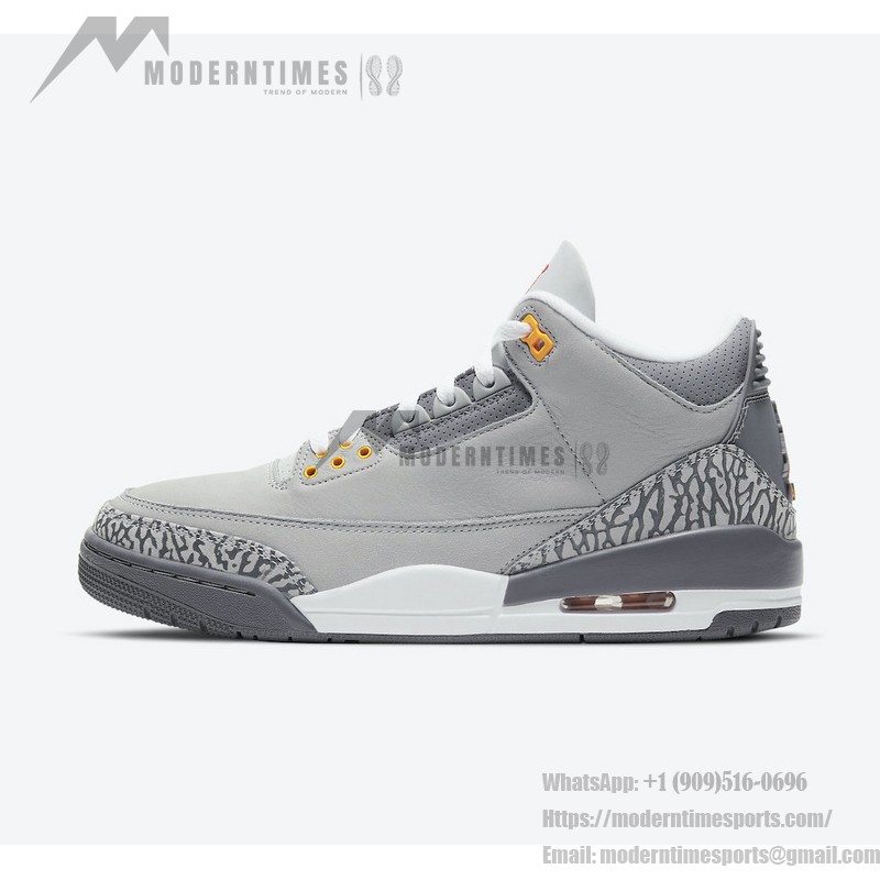 Side view of Air Jordan 3 "Cool Grey" CT8532-012 sneaker