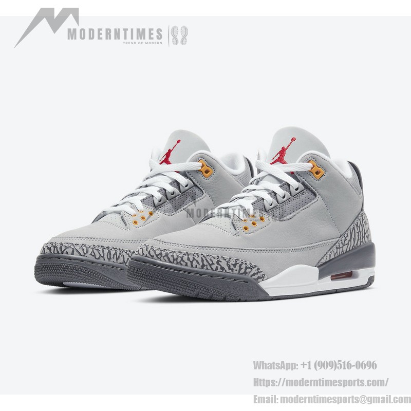 Side view of Air Jordan 3 "Cool Grey" CT8532-012 sneaker