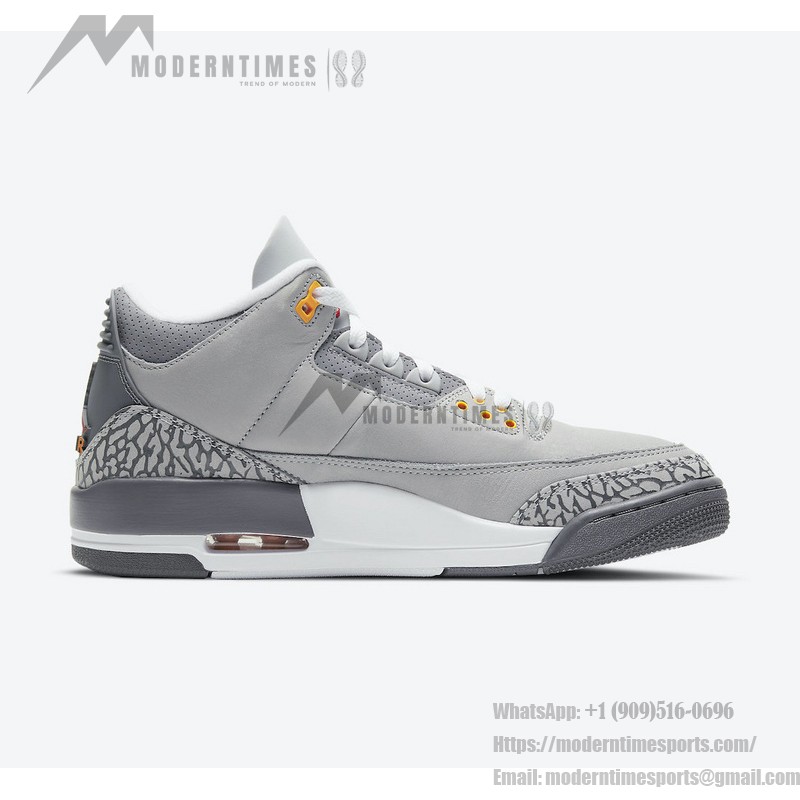 Side view of Air Jordan 3 "Cool Grey" CT8532-012 sneaker