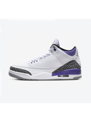 Limited Edition Air Jordan 3 "Dark Iris" Deep Purple Classic Casual Sneakers CT8532-105