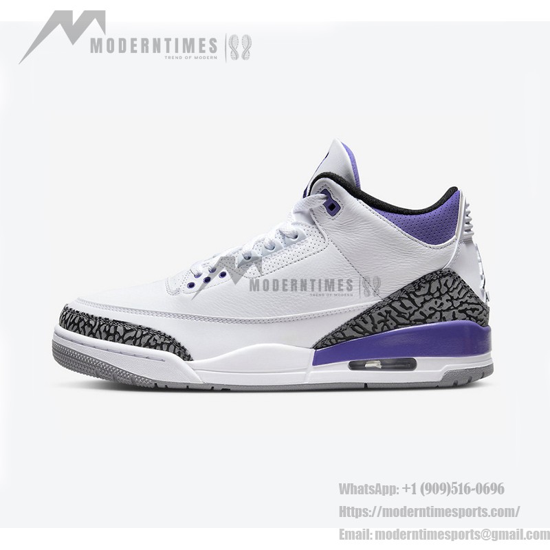 Limited Edition Air Jordan 3 "Dark Iris" Deep Purple Classic Casual Sneakers CT8532-105