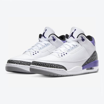 Limited Edition Air Jordan 3 "Dark Iris" Deep Purple Classic Casual Sneakers CT8532-105