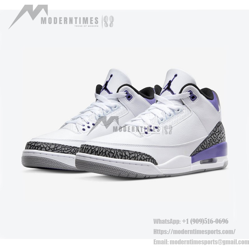 Limited Edition Air Jordan 3 "Dark Iris" Deep Purple Classic Casual Sneakers CT8532-105