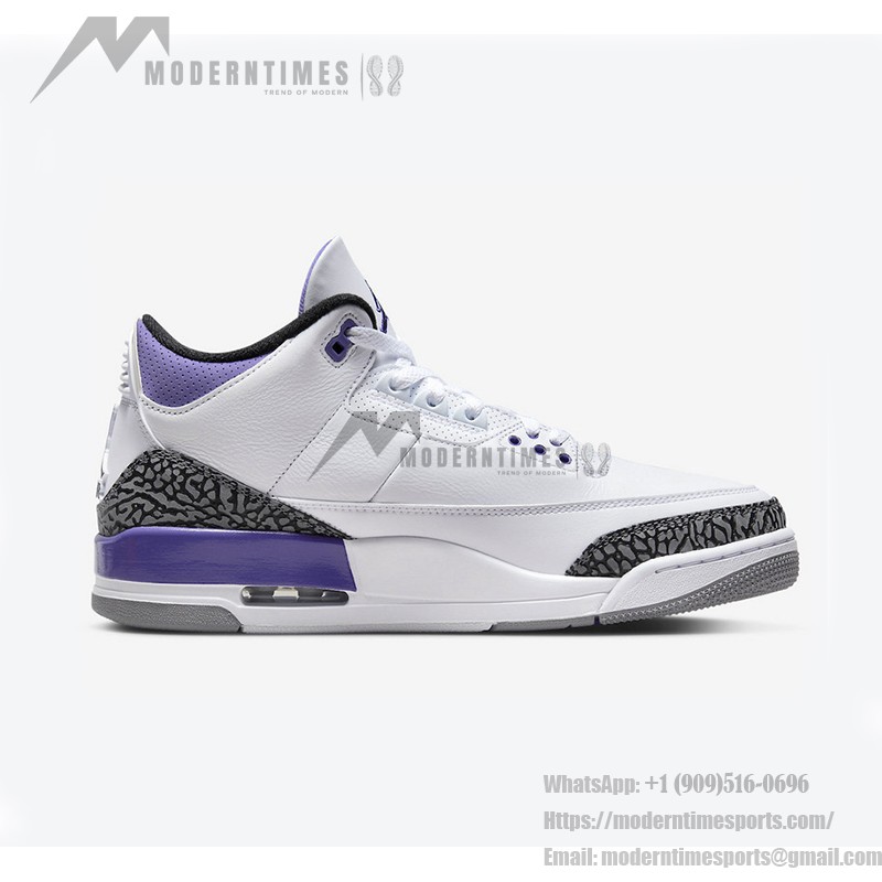 Limited Edition Air Jordan 3 "Dark Iris" Deep Purple Classic Casual Sneakers CT8532-105