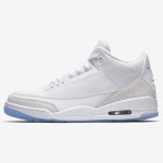 Limited Edition Air Jordan 3 Retro Triple White Classic All-White Casual Sneakers 136064-111