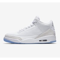 Limited Edition Air Jordan 3 Retro Triple White Classic All-White Casual Sneakers 136064-111