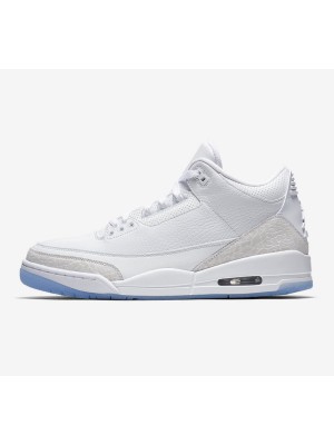 Limited Edition Air Jordan 3 Retro Triple White Classic All-White Casual Sneakers 136064-111