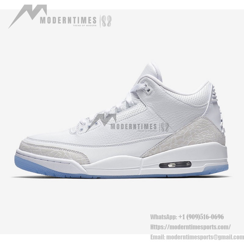 Limited Edition Air Jordan 3 Retro Triple White Classic All-White Casual Sneakers 136064-111