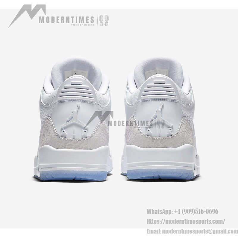 Limited Edition Air Jordan 3 Retro Triple White Classic All-White Casual Sneakers 136064-111