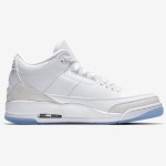 Limited Edition Air Jordan 3 Retro Triple White Classic All-White Casual Sneakers 136064-111