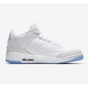 Limited Edition Air Jordan 3 Retro Triple White Classic All-White Casual Sneakers 136064-111