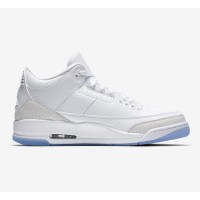 Limited Edition Air Jordan 3 Retro Triple White Classic All-White Casual Sneakers 136064-111